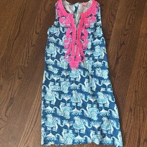 Lilly Pulitzer Blue and Pink Maxi Dress